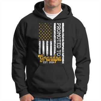 Promoted To Grandpa Est 2024 First Time Grandpa Patriotic Hoodie - Monsterry
