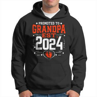 Promoted To Grandpa Est 2024 New Grandpa Father's Day 2024 Hoodie - Seseable