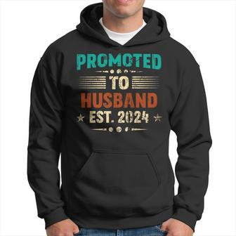 Promoted To Husband Again 2024 Fathers Day Vintage Hoodie - Seseable