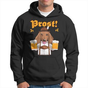 Prost Dachshund Lederhosen Dog Beer Hoodie - Monsterry UK