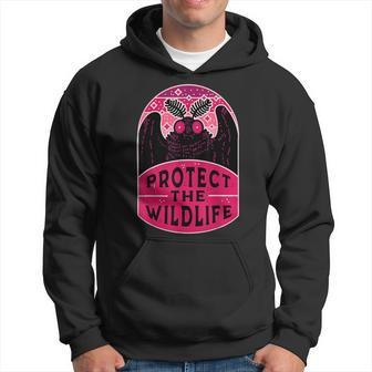 Protect The Wildlife Mothman Vintage Cryptid Hoodie | Mazezy