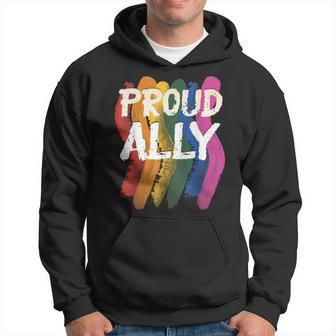 Proud Ally Pride Month Lgbtq Flag Lesbian Gay Allies Hoodie - Thegiftio UK