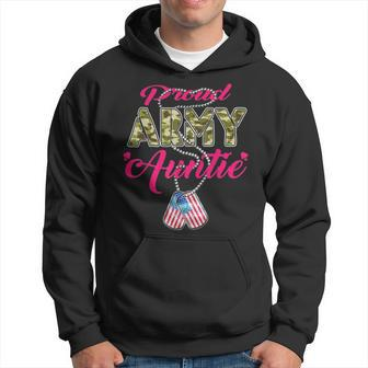 Proud Army Auntie Camo Us Flag Dog Tags Pride Military Aunt Hoodie - Monsterry DE