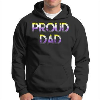 Proud Dad Nonbinary Pride Flag Lgbt Fathers Day Hoodie - Monsterry UK