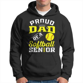 Proud Dad Of A Softball Senior 2024 Dad Graduation Hoodie - Seseable
