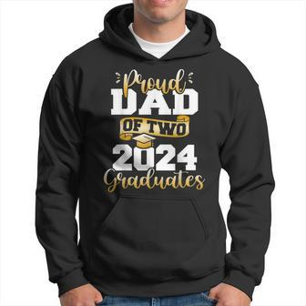 Proud Dad Of Two 2024 Graduates Class Of 24 Senior Hoodie - Thegiftio UK