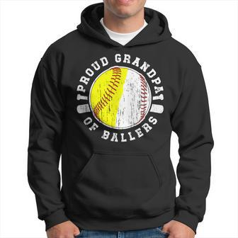 Proud Grandpa Of Ballers Softball Baseball Grandpa Hoodie - Monsterry DE