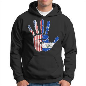 Proud Salvadorian Handprint Flag Usa El Salvador Hoodie - Monsterry DE