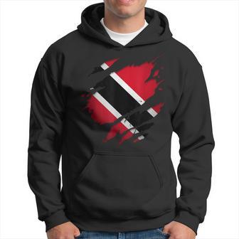 Proud Trinidadian Torn Ripped Trinidad & Tobago Flag Hoodie - Thegiftio UK