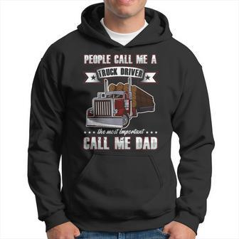 Proud Trucker Dad Truck Driver For Father's Day Hoodie - Monsterry DE