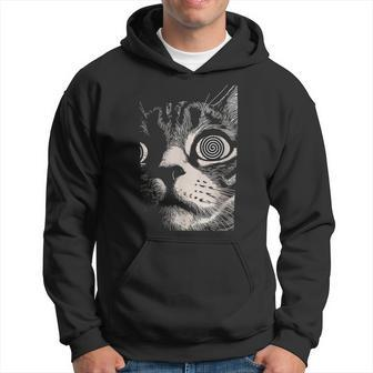 Psychedelic Cat Gothic Dark Aesthetic Crust Punk Grunge Hoodie - Monsterry