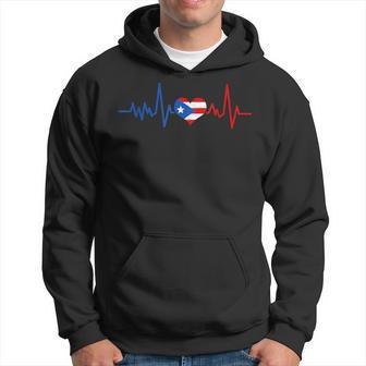 Puerto Rico Heart Puertorro Heartbeat Ekg Pulse Puerto Rican Hoodie - Monsterry UK