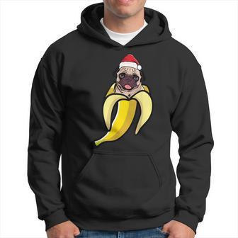 Pug Banana Santa Hat Christmas Pajama Cute Dog Puppy X-Mas Hoodie - Monsterry