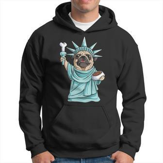 Pug Statue Of Liberty 4Th Of July Dog Lover Hoodie | Mazezy