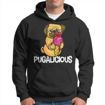 Pugalicious Pug Lovers Ice Cream Lovers Pugs Hoodie - Monsterry AU