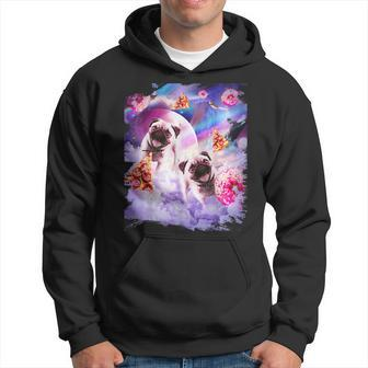 Pugs In The Clouds With Donut And Pizza Hoodie - Monsterry