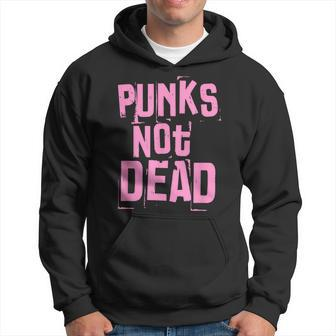 Punks Not Dead Punk Rock Fan Vintage Grunge Hoodie - Monsterry