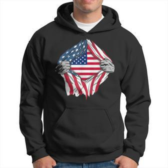 Pure American Blood Inside Me Country Flags Hoodie - Monsterry