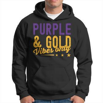 Purple And Gold Vibes Only Game Day For High School Football Hoodie | Mazezy