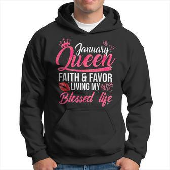 A Queen Was Born In January Birthday For Queen Girls Hoodie | Mazezy
