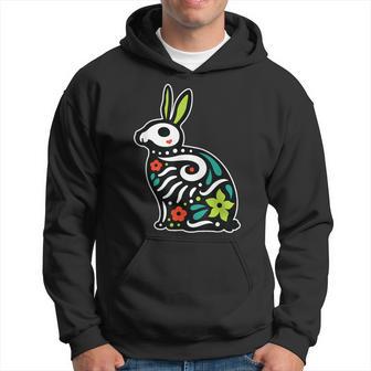 Rabbit Sugar Skull Dia De Los Muertos Cute Bunny Day Of Dead Hoodie - Monsterry AU