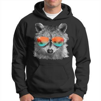 Raccoon With Sunglasses Raccoon Face Hoodie - Monsterry