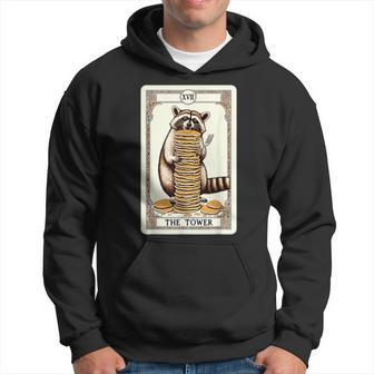 Raccoon Tarot Card The Tower Pancake Raccoon Hoodie - Monsterry