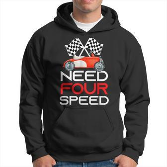 Race Car 4Th Birthday Boy 4 Year Old Racing Car Driver Hoodie - Monsterry