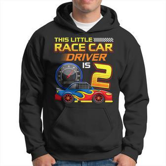 Race Car Driver 2Nd Birthday 2 Years Old Toddler Boy Racing Hoodie - Monsterry