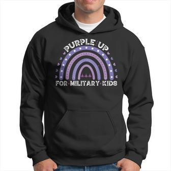 Rainbow Purple Up Military Child Awareness Hoodie - Seseable