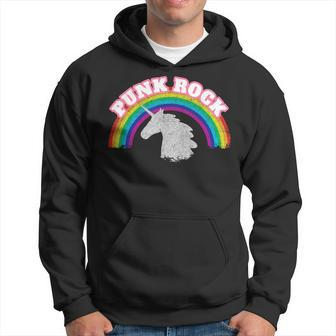 Rainbow Vintage Punk Rock Gay Pride Unicorn Hoodie - Monsterry AU