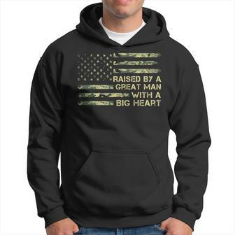 Raised By A Great Man With A Big Heart Vintage Father’S Day Hoodie - Thegiftio UK