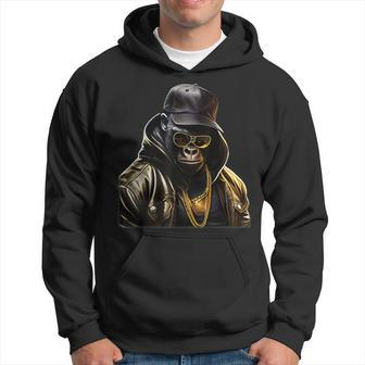 Rapper Gorilla I Retro Hip Hop I Gorilla Hip Hop Gangster Hoodie - Seseable