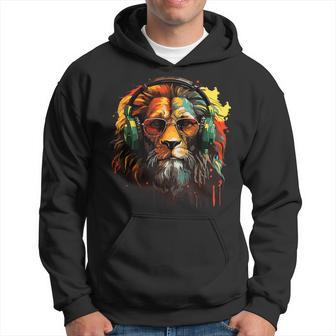 Rasta Lion Reggae Jamaican Culture Rastafari Vibrant Colors Hoodie - Thegiftio UK