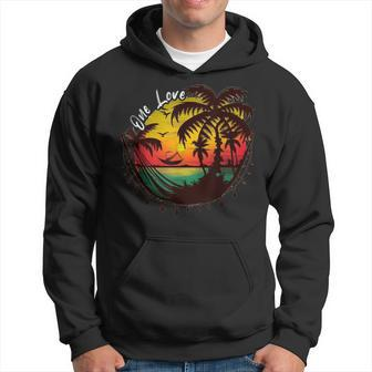 Rasta Reggae Sunset One Love Rastafari Jamaican Vacation Hoodie | Mazezy