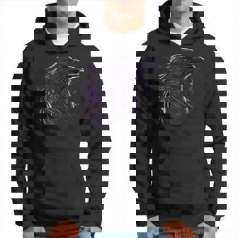 Raven Graphic Goth Black Crow Hoodie - Thegiftio