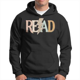 Read Leopard Lightning Bolt Book Lover Librarian Reader Hoodie - Monsterry UK