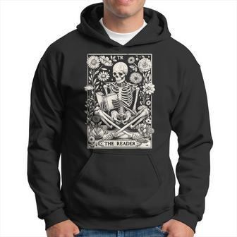 The Reader Skeleton Book Lover Tarot Card Reading Book Hoodie - Monsterry CA