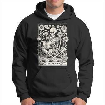 The Reader Tarot Card Book Lover Skeleton Reading Book Hoodie - Monsterry AU