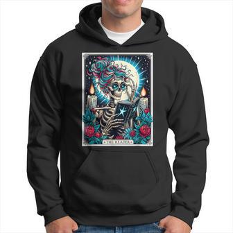 The Reader Tarot Card Book Lover Skeleton Reading Book Hoodie - Monsterry UK