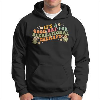 Recreational Therapy Therapist Rt Month Flowers Retro Wavy Hoodie - Seseable