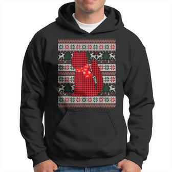 Red Buffalo Plaid Weasel Lovers Ugly Xmas Family Matching Hoodie - Monsterry UK