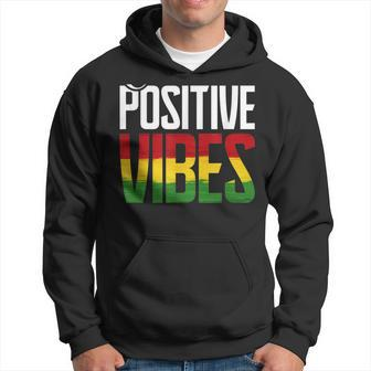 Red Green And Gold Positive Vibes Jamaican Reggae Hoodie - Thegiftio UK