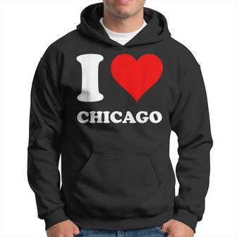 Red Heart I Love Chicago Hoodie - Thegiftio UK