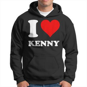 Red Heart I Love Kenny Hoodie - Seseable
