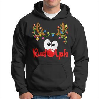 Red Nose Rudolph Costumes Reindeer Christmas Family Matching Hoodie - Thegiftio UK