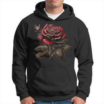 Red Rose Black And Gold Hoodie - Monsterry AU