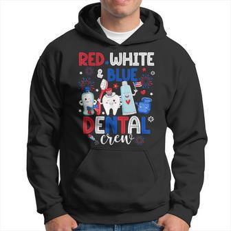 Red White & Blue Dental Crew Dental Assistant 4Th Of July Hoodie - Monsterry