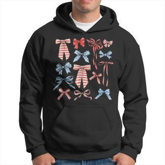 Red White And Blue American Coquette Bows 4Th Of July Hoodie - Monsterry