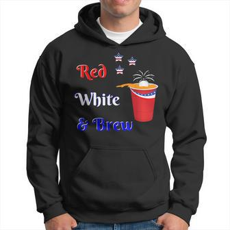 Red White And Brew Beer Pong Fourth Of July Party Hoodie - Monsterry UK